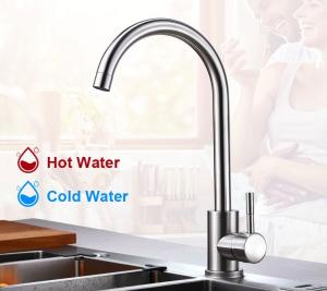 China SUS304 Drawing Stainless Steel Kitchen Faucet Hot And Cold Water Tap For Kitchen factory