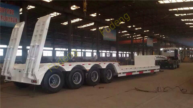 Multi-axle hydraulic Low Bed Trailers detachable gooseneck lowboy semi trailer 100 ton