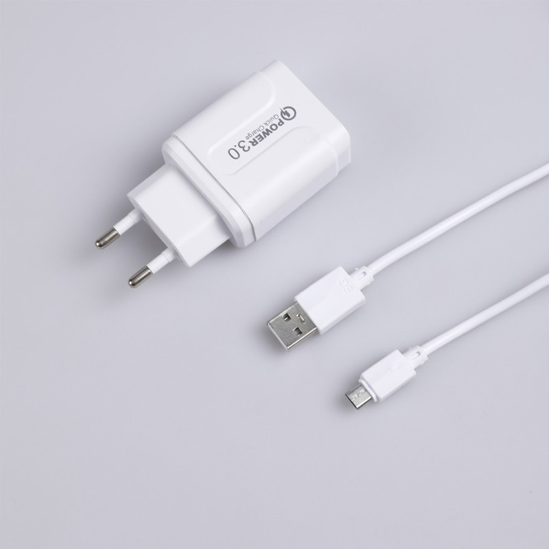 EU US Plug USB Charging Kit With Lightning Type C Micro Data Cable