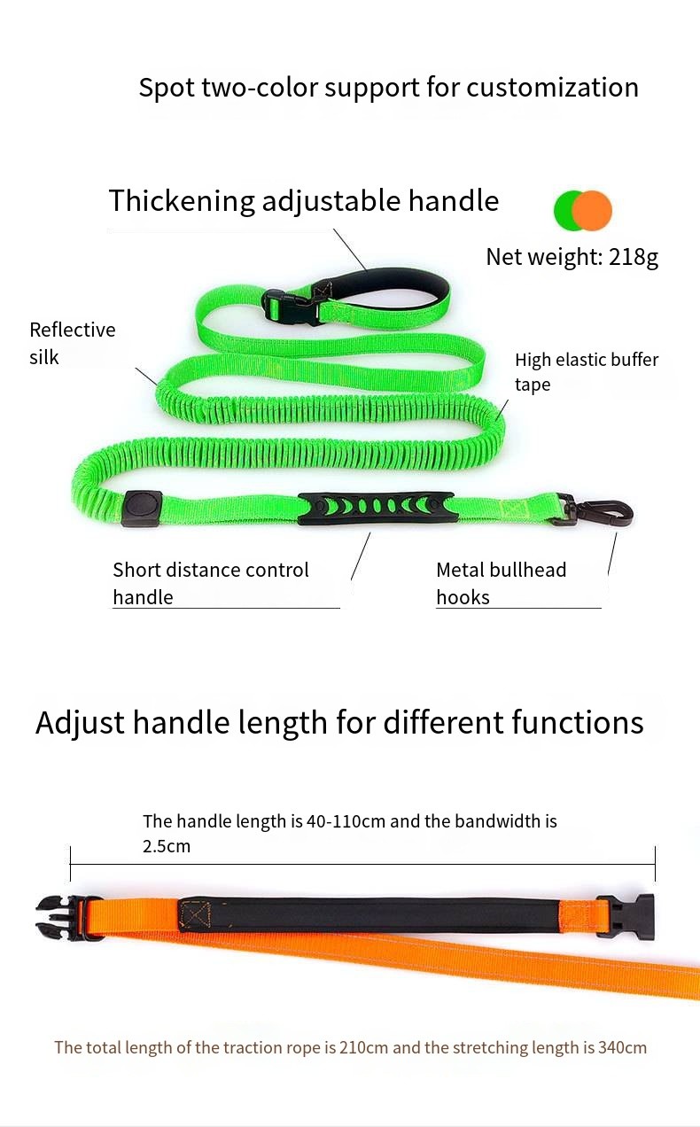 Custom Multi Functional Pet Leash Hands Free Dog Leash And Collars Set With Poop Bag