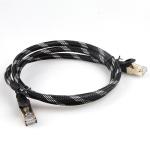 Braided Ethernet Patch Cable Cat 7 Nylon Black White Durable Weatherproof