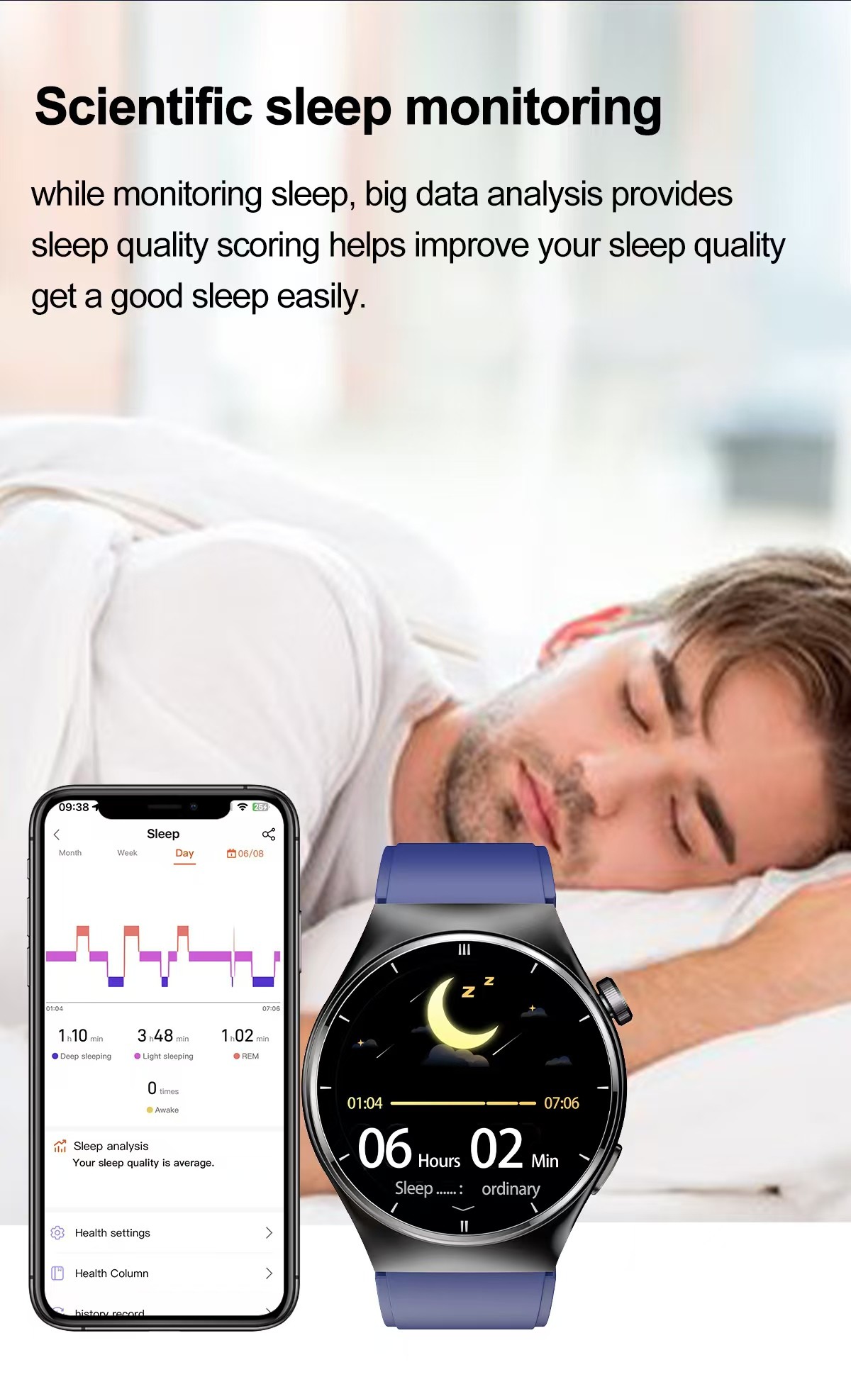 F320 Health Smart Watch With Blood Oxygen Blood Pressure Blood Lipid Monitor