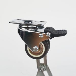 China 2 Inch TPR Double Wheel Castors With Brakes Soft Wheel Brown Rubber Furniture Castors factory
