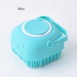 Blue Pink Shampoo Dispensing Brush Silicone Dog Bath Brush Custom