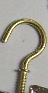 China Building Industry Metal Screw Hooks Simple Installation Brass Plated factory