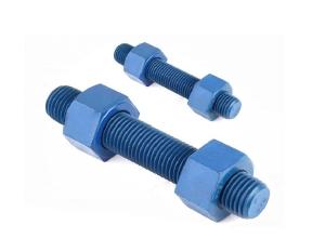 China PTFE SS 304 316 Double Ended Bolt , Full Thread Stud Bolt With Nut factory