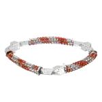 Silver Metallic Lava Zircon Bar Bracelet Multi Color For Brithday Gift