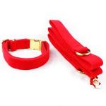 4 Size Dog Collars And Leashes Luxury Padded Decorative Velvet Customized Logo