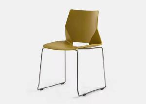 China Fireproof Plastic Rolling Office Chair Ergonomic Yellow Desk Chair No Wheels factory