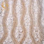 Haute Sequined Couture Lace Fabric Luxury Flower Embroidered