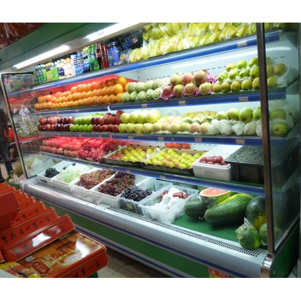 Energy Saving Multideck Open Chiller , Grocery Fruit and Vegetable Display