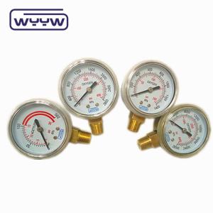 China Lower Mount Gas Manometer Pressure Gauge For Oxygene Cylinder factory