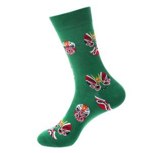 China Customized OEM Unique Happy Colorful Funky Pattern Cotton Crew Men Socks factory