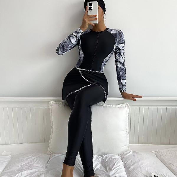 Printed Long Sleeve Muslim Swimwear Muslim Bathing Suits Burkini In Southeast