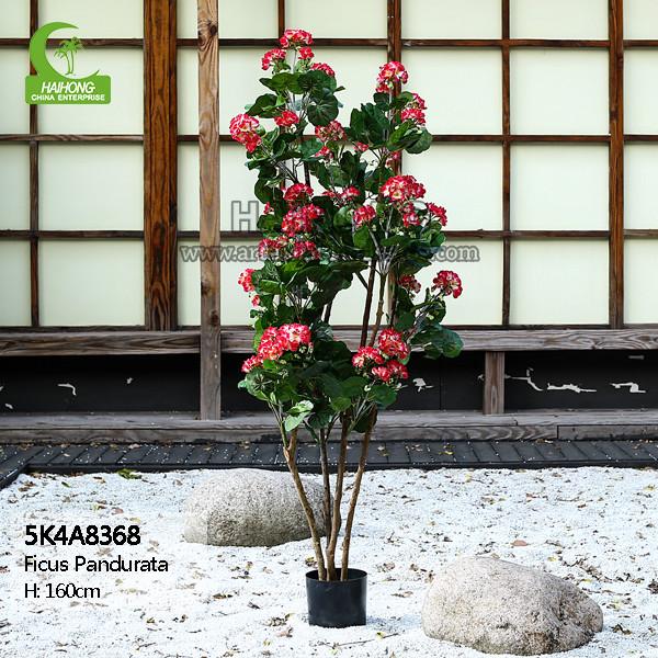 Factory Wholesale Superior Quality Artificial Geranium Tree With Red Flower For