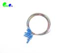 12 Cores 12 Colors SC UPC Fiber Optic Pigtail set 9 / 125μm Single Mode 2M 0.9mm