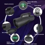12X50 10x50 Waterproof long distance Monocular Telescope With Smartphone Adapter