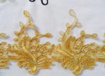 Gold Wire Embrodery Lace Edge with Cord Embroidery Sliver Lace Trim