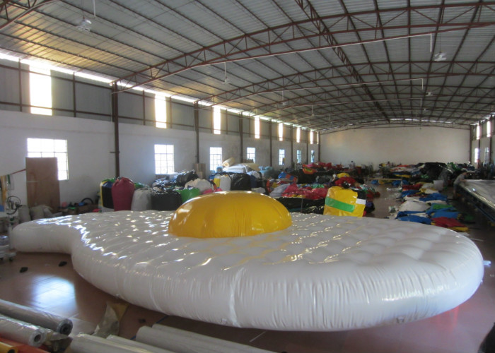 Cute Egg Design Inflatable Water Games Inflatable Safety Mat 9.7 X 5.2m 0.65mm Pvc Tarpaulin