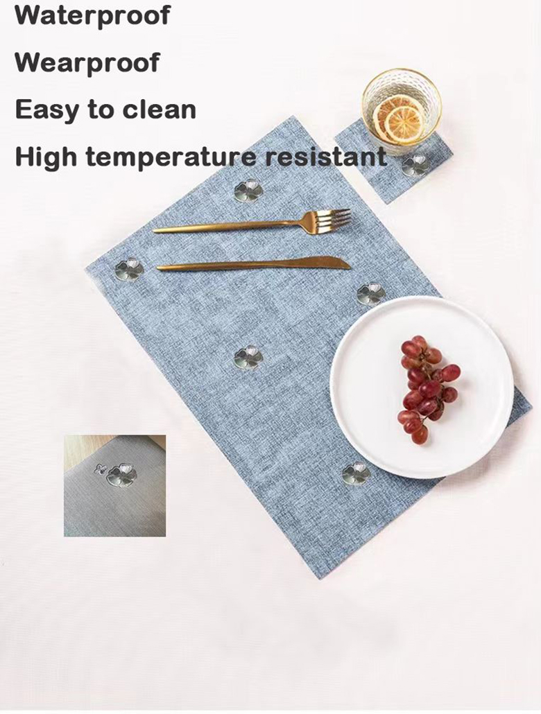 Modern Style Waterproof Eco-Friendly Non Slip Rose Gold Table Mats Pads for Home Deco