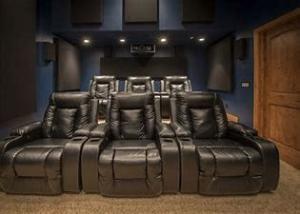China Row Light Home Theater Leather Movie Chairs Vestee Surface factory