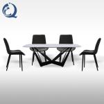 Anti Scratch Stainless Steel Marble Dining Table 200cm Minimalist Design