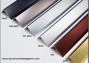 China Anodized Effect Angle Shaped Aluminium Floor Trims For Home / Drywall / Countertops factory