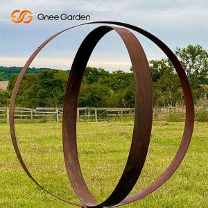 China SGS Certified Rust Corten Steel Rusty Metal Ring Sculpture Outdoor Landscapes factory