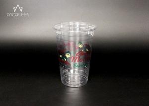 China Round Bottom Disposable Plastic Drinking Cups Custom Colored UV Printing factory