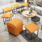 Orange Ottoman 5 In 1 Cube Stool Organizer Low Seat Chair Household Rubiks
