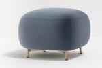 Buddy Pouf Modern Upholstered Stools Fabric Cover Powder White For Living Room