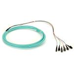 Bare Ribbon OM3 12F Fan Out Fiber Optic Pigtail ST UPC Pigtail Patch Cord