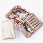 Custom Makeup Brush Organizer Foldable Private Label Pink Brush Cosmetic Bag