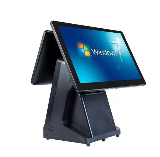 15.6" Touch Screen POS Machine with 80mm Built-in Printer and 11.6" VFD Customer Display