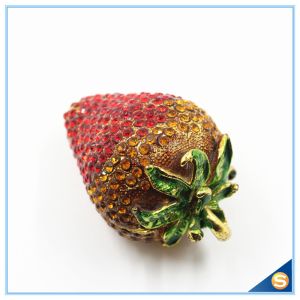Small Starwberry with Rhinestone jewelry trinket box wholesale Delicate Wedding