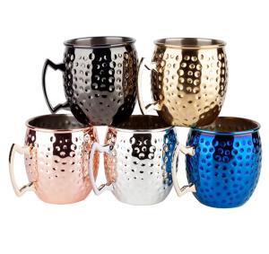 China Moscow Mule Hammer Point Copper Mugs Stainless Steel Beer Wine Cup For Bar factory
