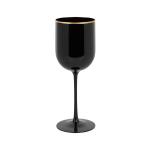 405ml 15oz Plastic Wine Goblet With Gold Rim For Party