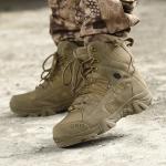 Wholesale High-top Mountaineering Boots Men's Brown Tactical Boots Non-slip