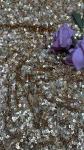 50 Inch Brown Color High Quality Sparkling Square Sequin Netting Embroidery Lace