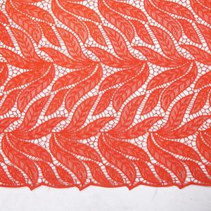 China leaf design 51-52&quot; embroidery polyester high quality african guipure lace fabric for dress factory