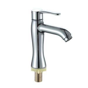 China Ergonomic Lavatory Single Cold Water Basin Taps Zinc Lever Handle factory