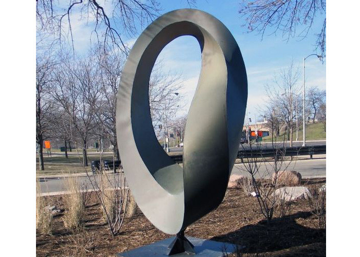 Contemporary Stainless Steel Art Sculptures , Ring Sculpture Polished Finish