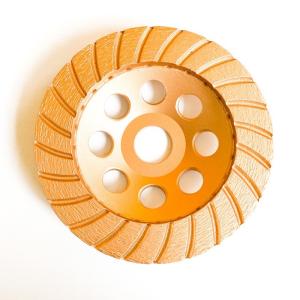 China HuaChang Tool 5inch 125×4.5×20×22.23mm Diamond Continuous Turbo Grinding Cup Wheel For Concrete , Stone factory