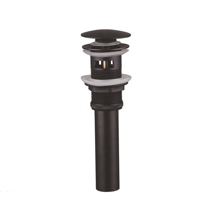 Vessel Sink Bathroom Drain Fittings 1 1/2" 1 3/4" Black Pop Up Drain With Overflow
