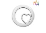 30mm Heart Shaped Hollow Circular Ring Ladies Bracelet Charms
