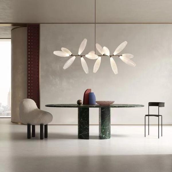 Multifunctional Contemporary Marble Dining Table Odor Free Marble Top Dining