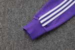 Real Madrid Purple Long Sleeved Football Training Suit Team Style Support