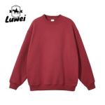 Custom Long Sleeve Solid Color Clothing Organic Embroidery Oversize Man Pullover