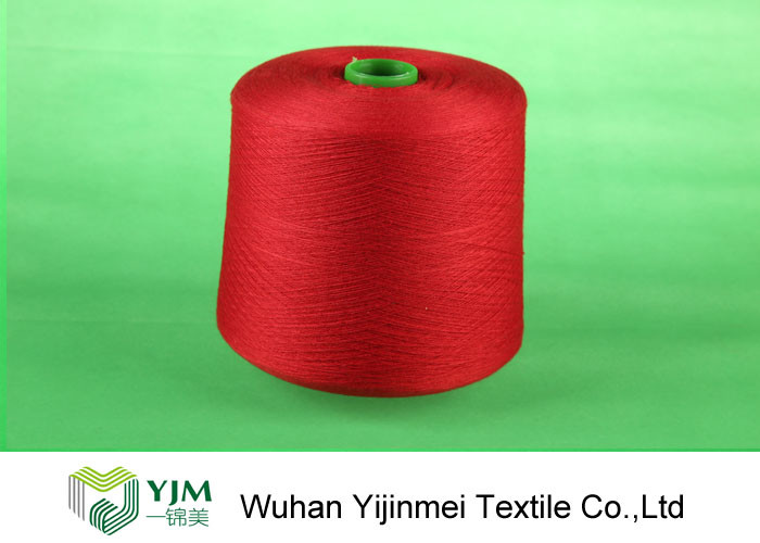 Dyed Plastic Core Polyester Yarn , Polyester Sewing Yarn Double Ply