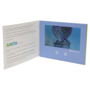 China Rechargeable Recordable Video Greeting Card , 2W 8O Paper LCD Video Card factory